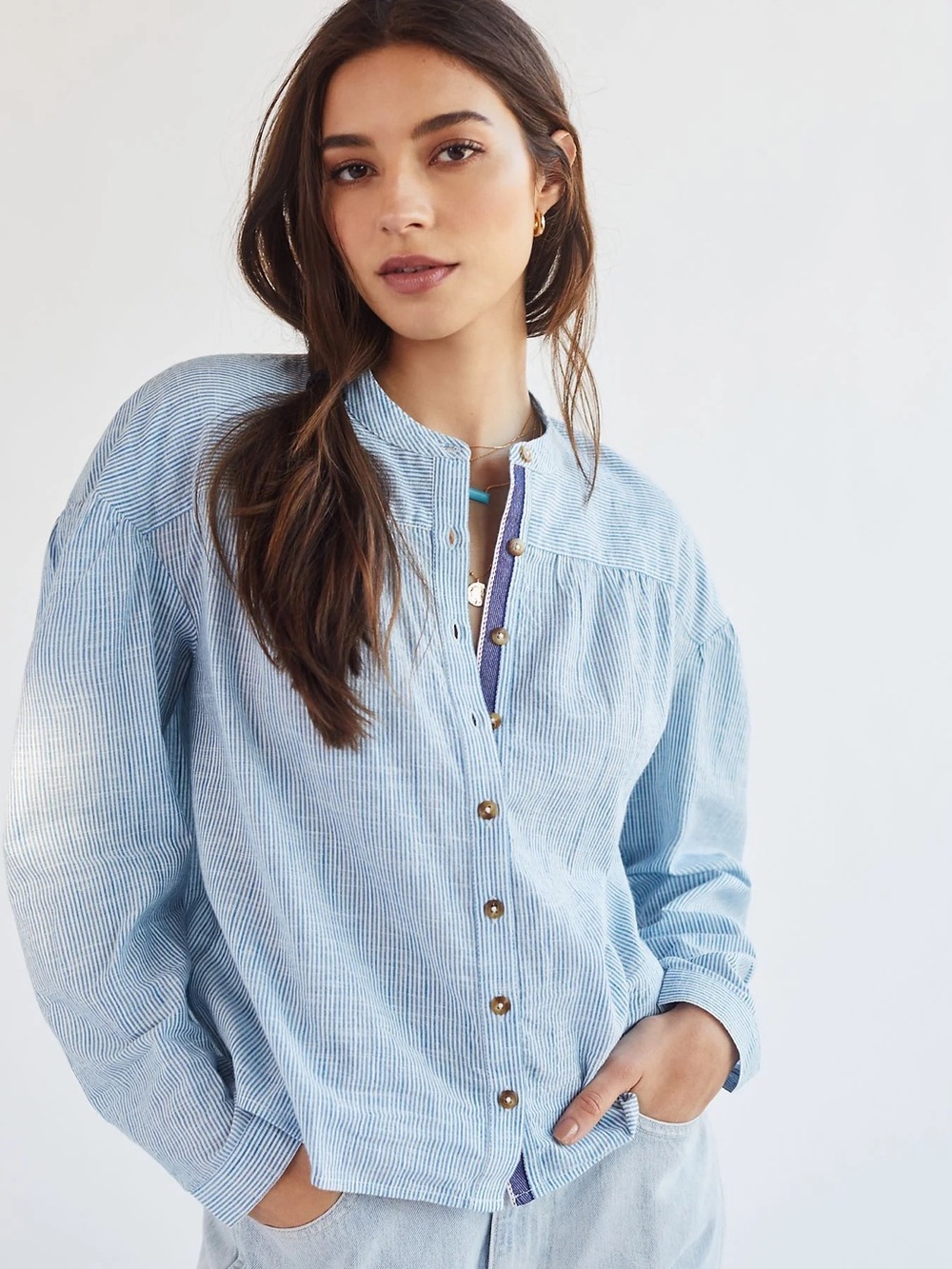 Pilcro Anthropologie stripe cotton button down shirt